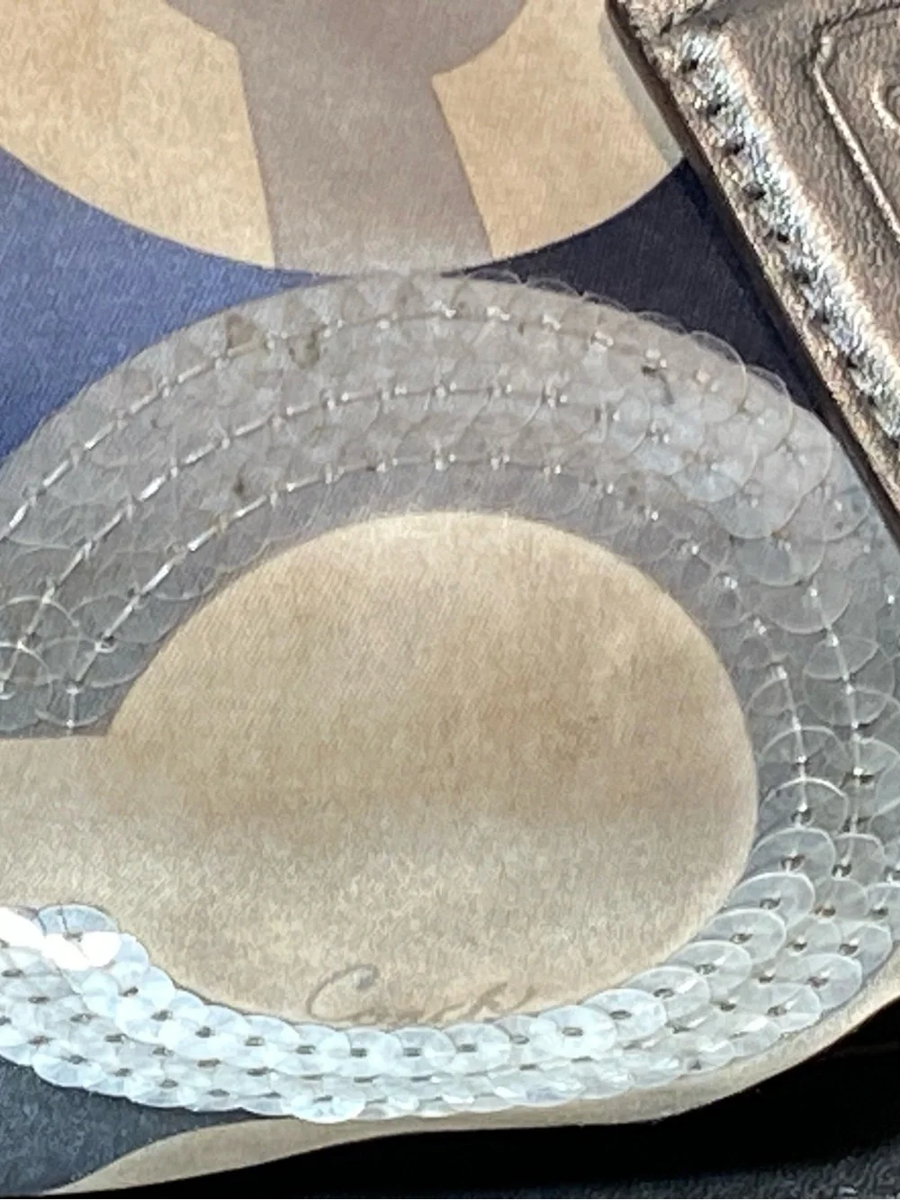 Coach Madison Maggie Multicolor Navy Gray Cream Circle Print Hobo Satchel
